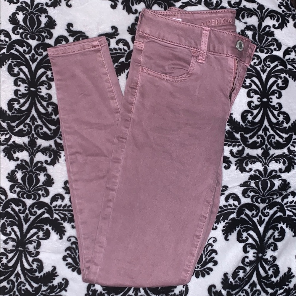 Deep blush colored American Eagle jeans